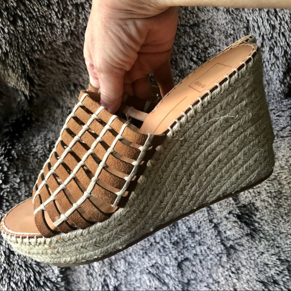 NEW Dolce Vita Brown Prue Espadrille Wedge‎ 9.5